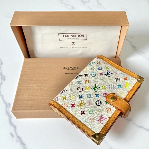Louis Vuitton White Multicolor Murakami Monogram Leather Agenda PM with Box - Picture 7 of 7